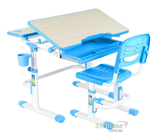 Комплект FunDesk Парта та стілець-трансформери Lavoro Blue-0
