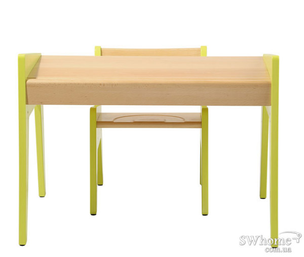 Комплект детской деревянной мебели парта и стульчик Fundesk Omino Green-4