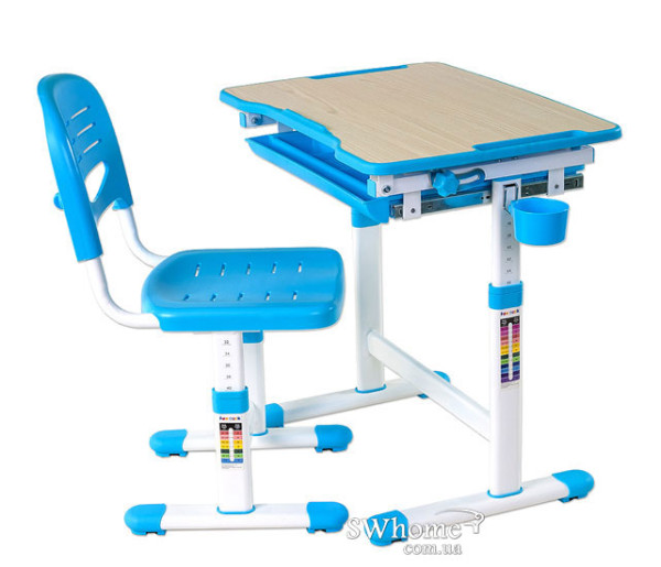 Комплект FunDesk Парта та стілець-трансформери Piccolino Blue-2