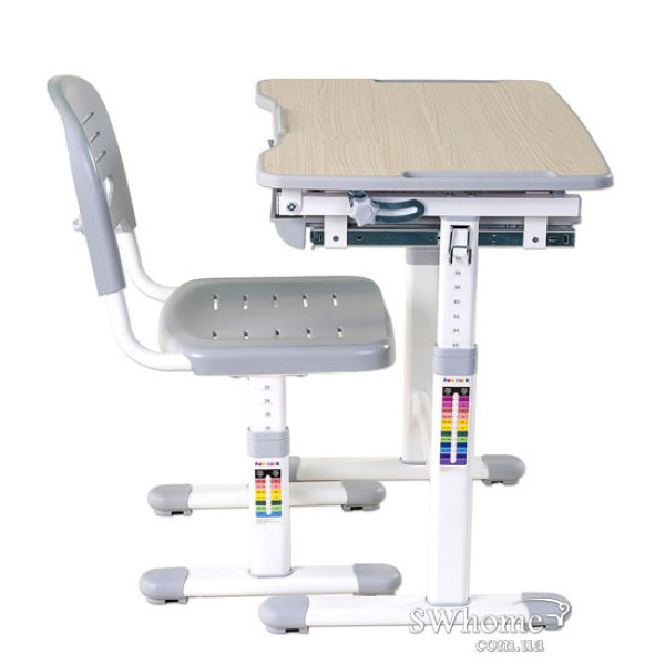 Комплект FunDesk Парта та стілець-трансформери Piccolino Grey-4
