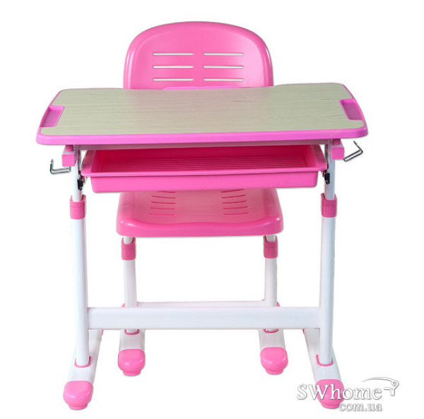 Комплект FunDesk Парта та стілець-трансформери Piccolino Pink-7
