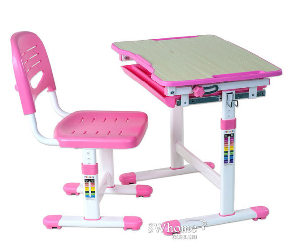 Комплект FunDesk Парта та стілець-трансформери Piccolino Pink-6