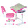 Комплект FunDesk Парта та стілець-трансформери Piccolino Pink