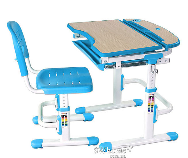 Комплект FunDesk Парта та стілець-трансформери Sorriso Blue-0