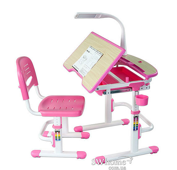 Комплект FunDesk Парта и стул-трансформеры Sorriso Pink-0