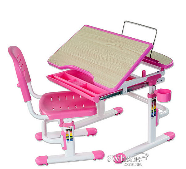 Комплект FunDesk Парта и стул-трансформеры Sorriso Pink-5