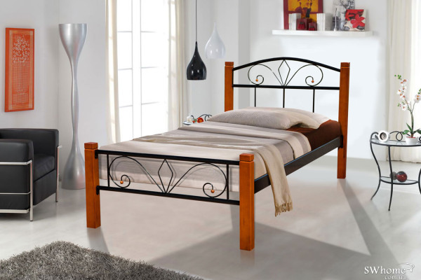 Кровать Микс-мебель Релакс Вуд Черная Кровать Микс-мебель Релакс Вуд Черная-2