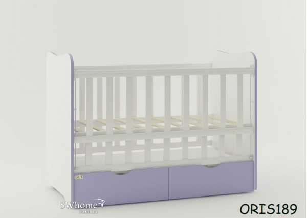 Дитяче ліжечко Oris Fiona Біло-ліловий Дитяче ліжечко Oris Fiona Біло-ліловий-0