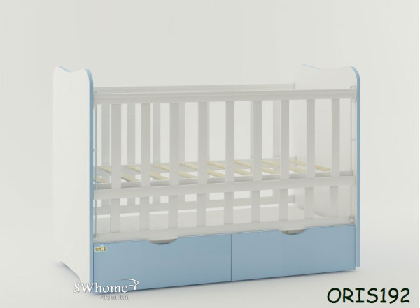 Дитяче ліжечко Oris Fiona Біло-блакитний Дитяче ліжечко Oris Fiona Біло-блакитний-0