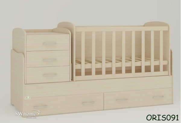 Дитяче ліжечко-трансформер Oris Afina Дуб молочний Дитяче ліжечко-трансформер Oris Afina Дуб молочний-0