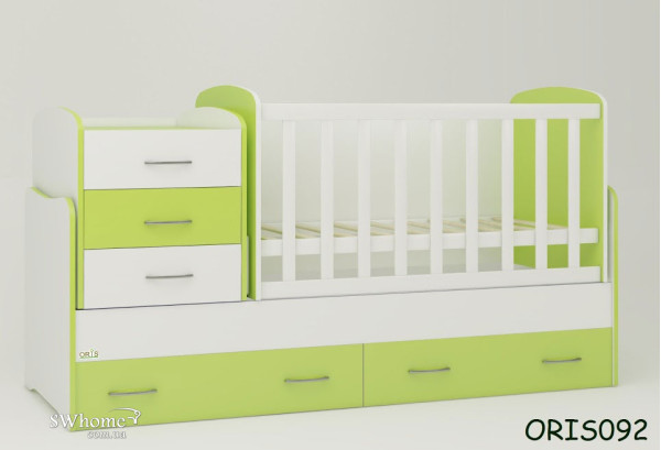 Дитяче ліжечко-трансформер Oris Afina Біло-зелене Дитяче ліжечко-трансформер Oris Afina Біло-зелене-0