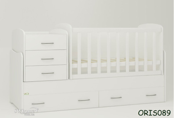 Дитяче ліжечко-трансформер Oris Afina Біле Дитяче ліжечко-трансформер Oris Afina Біле-0