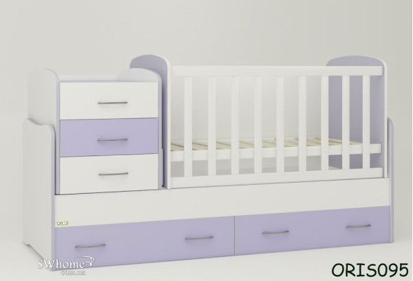 Дитяче ліжечко-трансформер Oris Afina Біло-лілове Дитяче ліжечко-трансформер Oris Afina Біло-лілове-0