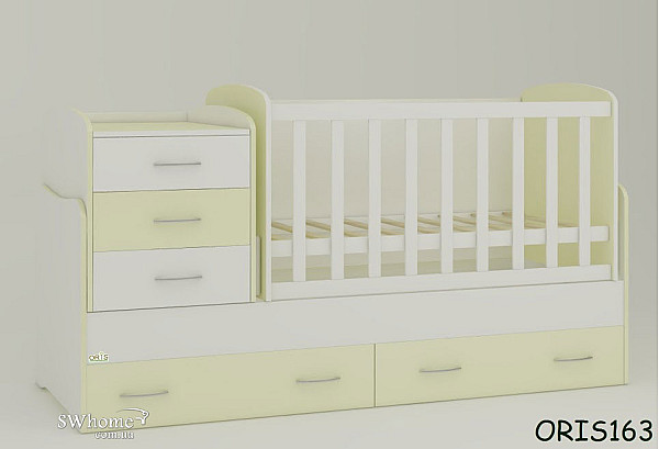 Дитяче ліжечко-трансформер Oris Afina Біло-ванільне Дитяче ліжечко-трансформер Oris Afina Біло-ванільне-0
