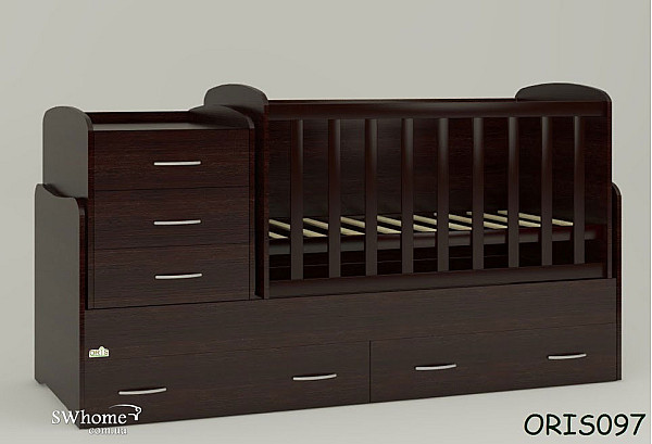 Дитяче ліжечко-трансформер Oris Afina Сосна лоредо темний Дитяче ліжечко-трансформер Oris Afina Сосна лоредо темний-0