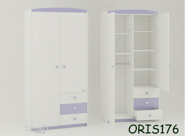 Детский шкаф Modern Marica Бело-лиловый-0