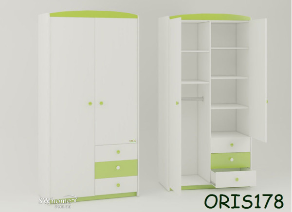 Детский шкаф Modern Marica Бело-зеленый Детский шкаф Modern Marica Бело-зеленый-0