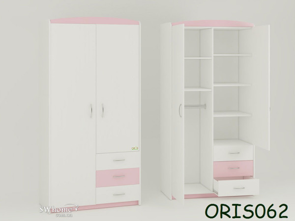 Детский шкаф Modern Maya Бело-розовый-0