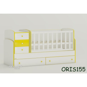 Детская кроватка-трансформер Oris Maya New Бело-желтая