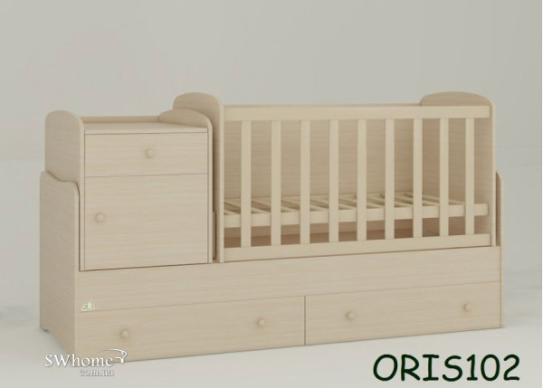 Дитяче ліжечко-трансформер Oris Metida Дуб молочний-0