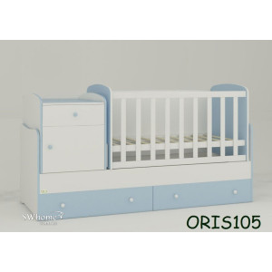 Дитяче ліжечко-трансформер Oris Metida Біло-блакитне
