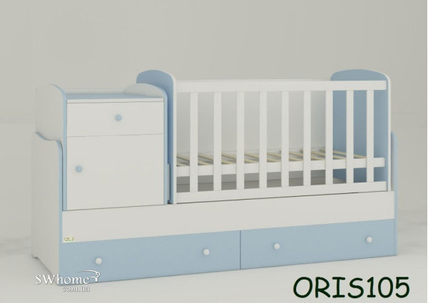 Дитяче ліжечко-трансформер Oris Metida Біло-блакитне Дитяче ліжечко-трансформер Oris Metida Біло-блакитне-0