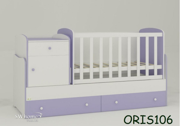 Дитяче ліжечко-трансформер Oris Metida Біло-лілове Дитяче ліжечко-трансформер Oris Metida Біло-лілове-0