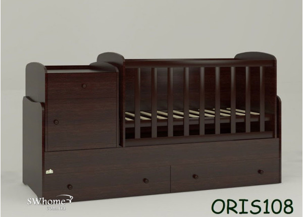 Детская кроватка-трансформер Oris Metida Сосна лоредо темный-0