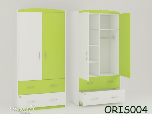 Детский шкаф Classik Maya Бело-зеленый Детский шкаф Classik Maya Бело-зеленый-0