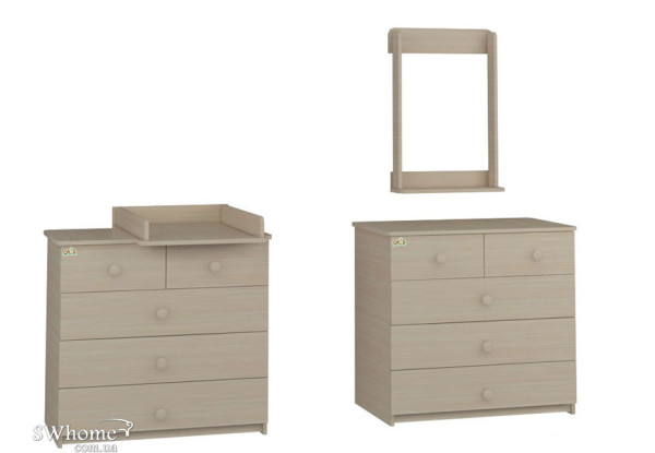 Пеленальный комод Oris Ajax на 5 ящиков Дуб Молочный Пеленальный комод Oris Ajax на 5 ящиков Дуб Молочный-0