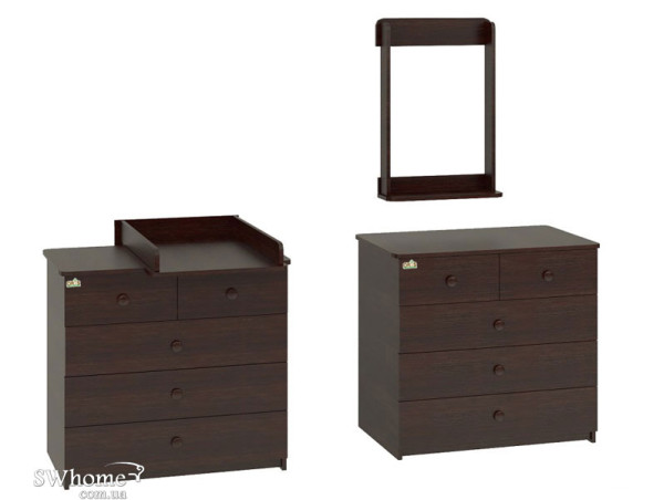 Пеленальный комод Oris Ajax на 5 ящиков Венге Темный Пеленальный комод Oris Ajax на 5 ящиков Венге Темный-0