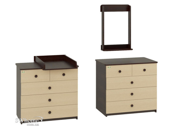 Пеленальный комод Oris Ajax на 5 ящиков Венге Комби Пеленальный комод Oris Ajax на 5 ящиков Венге Комби-0