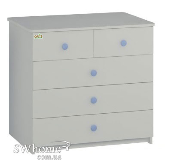 Комод Oris Ajax на 5 ящиків Біло-блакитний Комод Oris Ajax на 5 ящиків Біло-блакитний-0