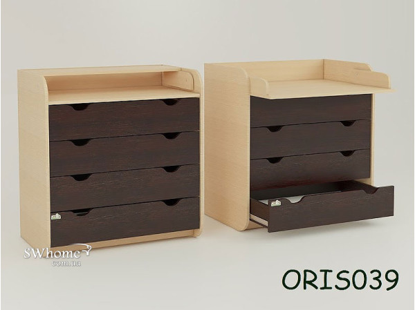 Пеленальный комод Oris Natural на 4 ящика Комбинированный №2 Пеленальный комод Oris Natural на 4 ящика Комбинированный №2-0