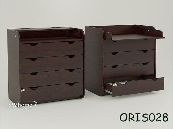 Пеленальный комод Oris Natural на 4 ящика Сосна Лоредо Темный Пеленальный комод Oris Natural на 4 ящика Сосна Лоредо Темный-0
