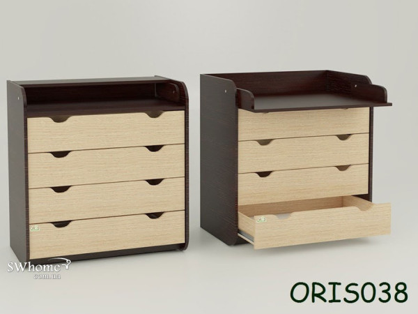 Пеленальний комод Oris Natural на 4 ящики Комбінований №1-0