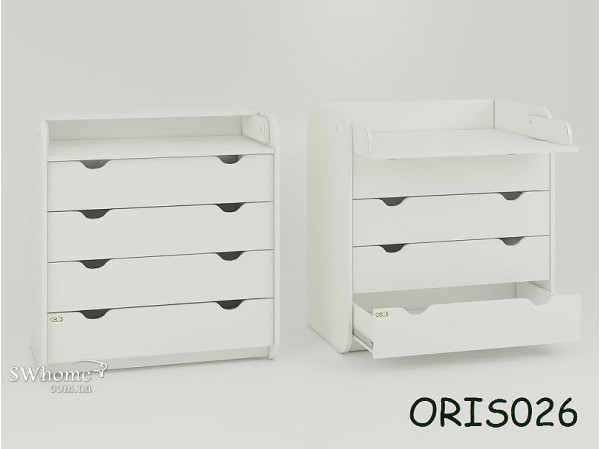 Пеленальний комод Oris Colour на 4 ящики Білий Пеленальний комод Oris Colour на 4 ящики Білий-0