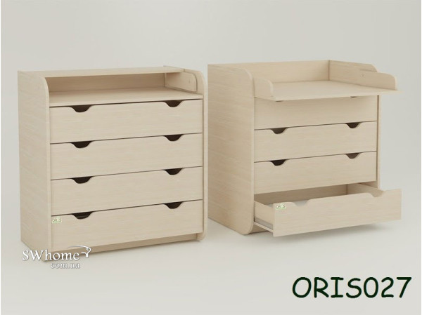 Пеленальний комод Oris Natural на 4 ящики Дуб молочний Пеленальний комод Oris Natural на 4 ящики Дуб молочний-0