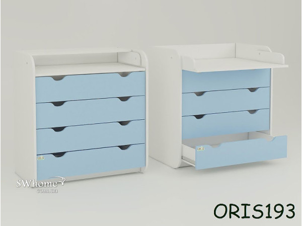 Пеленальний комод Oris Colour на 4 ящики Блакитний-0