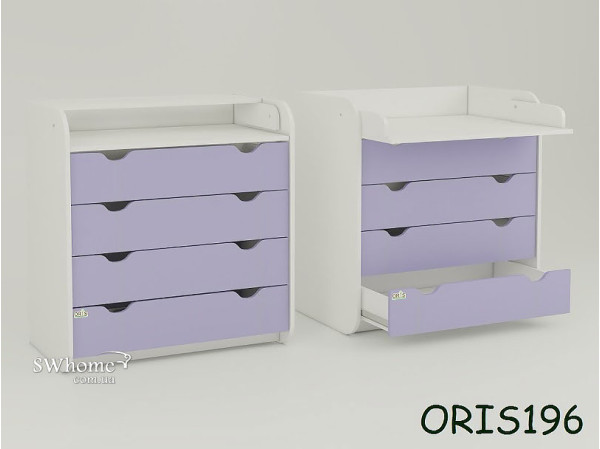 Пеленальный комод Oris Colour на 4 ящика Лиловый Пеленальный комод Oris Colour на 4 ящика Лиловый-0