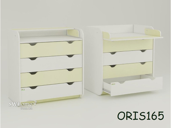 Пеленальный комод Oris Colour на 4 ящика Бело-ванильный Пеленальный комод Oris Colour на 4 ящика Бело-ванильный-0