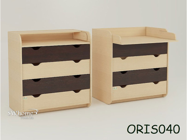 Пеленальный комод Oris Natural на 4 ящика Комбинированный Зебра Светлый Пеленальный комод Oris Natural на 4 ящика Комбинированный Зебра Светлый-0