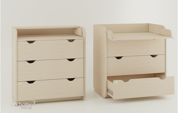 Пеленальный комод Oris Natural на 3 ящика Дуб Молочный Пеленальный комод Oris Natural на 3 ящика Дуб Молочный-0