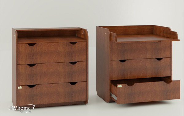 Пеленальний комод Oris Natural на 3 ящики Горіх-0