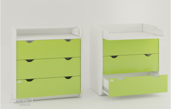 Пеленальний комод Oris Colour на 3 ящики Зелений-0