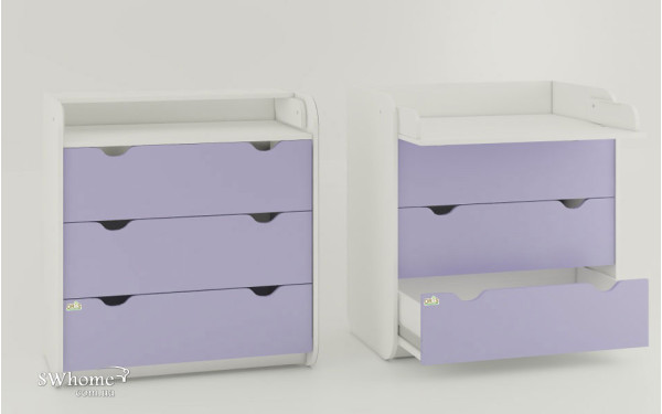 Пеленальний комод Oris Colour на 3 ящики Ліловий-0