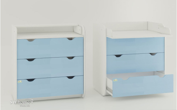 Пеленальний комод Oris Colour на 3 ящики Блакитний-0