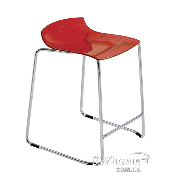 Барний стілець Papatya X-Treme Sled Прозоро-червоний-0