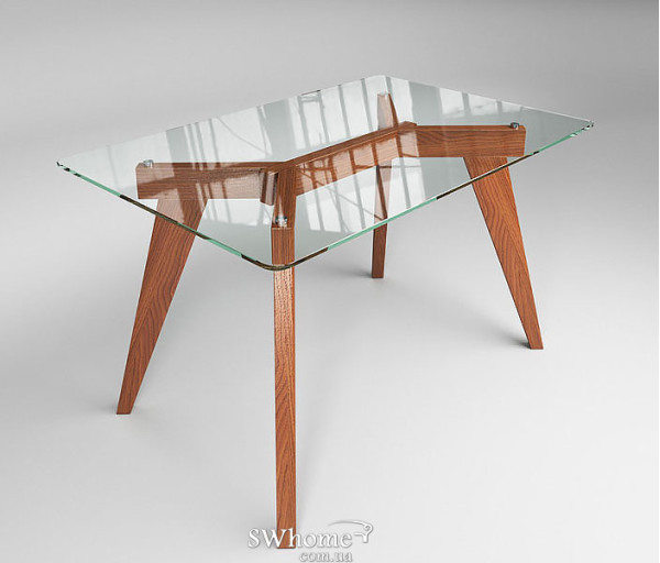 Стіл обідній Леонардо Прозорий-0