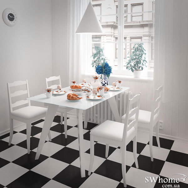 Стіл обідній Леонардо Зелено-білий-1